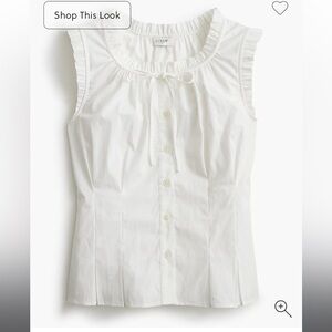 J. Crew Ruffleneck tie-neck top